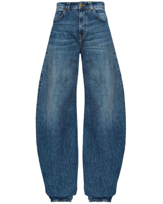 Pinko Mid Waist Jeans Met Toelopende Pijpen in het Blue