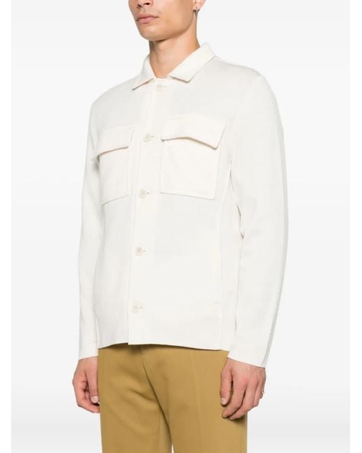 Lardini White Button-Fastening Pocket Jacket for men