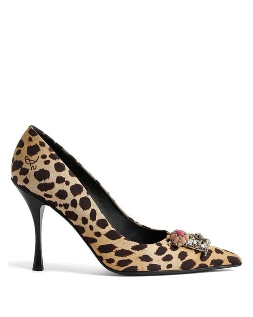 DSquared² Metallic Leopard-Print Pointed-Toe Pumps