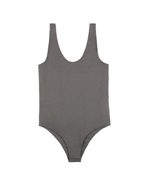 120% Lino Gray Scoop-Neck Sleeveless Body