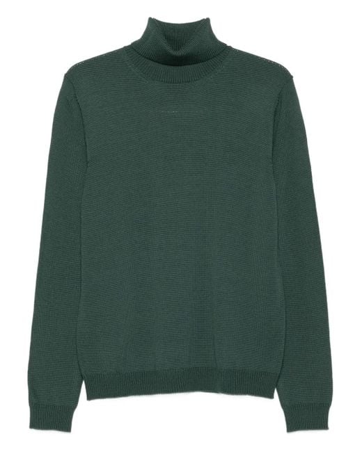Roberto Collina Green Turtleneck Wool Sweater for men