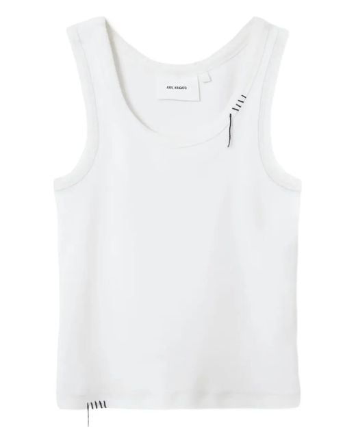 Axel Arigato White Traced Ribbed Sleeveless Tank Top