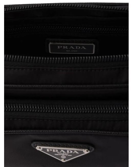 Sac Banane À Plaque Logo Prada en coloris Black