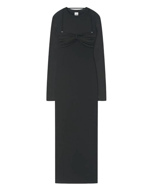 Nanushka Black Artemiz Bra-Detail Maxi Dress