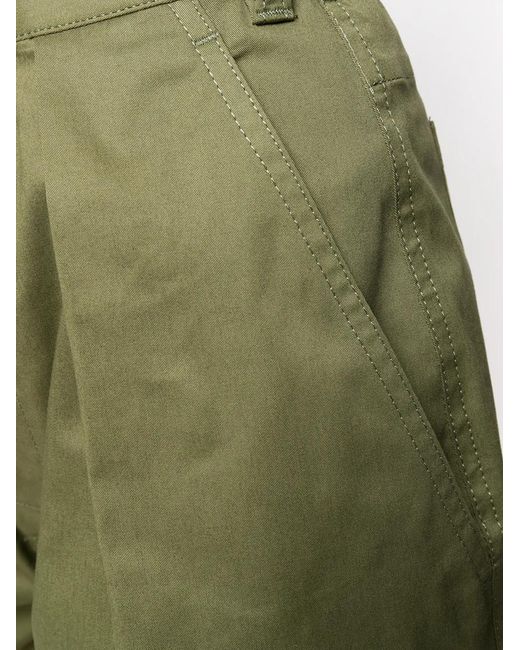 DSquared² Green High-Rise Pleated Shorts