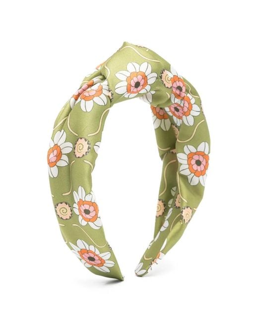 LaDoubleJ Metallic Floral-Print Headband