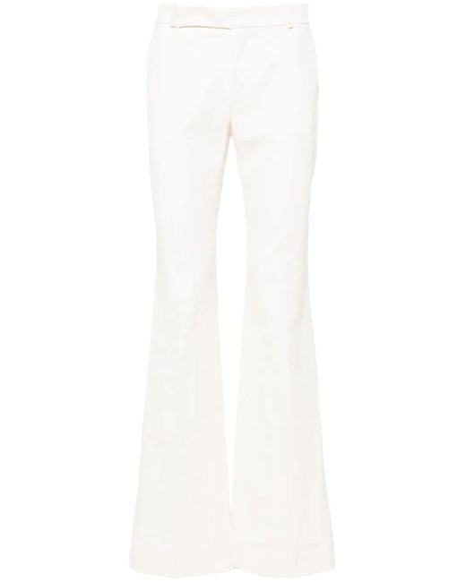 Ludovic de Saint Sernin White Bum Tailored Flared Trousers