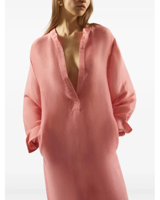 ‎Taller Marmo Pink Bahamas Fringe-Hem Maxi Dress
