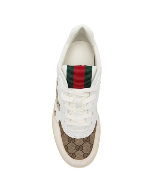 Gucci White Re-Web Sneakers for men