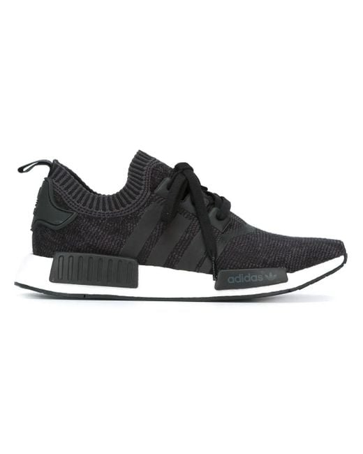 Adidas Black Nmd_R1 Primeknit "Winter Wool" Sneakers