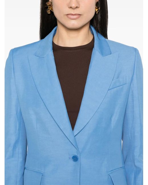 P.A.R.O.S.H. Blue Light Tailored Blazer With Single-Button Closure