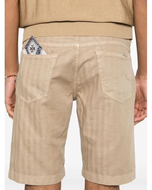 Jacob Cohen Natural Herringbone Shorts for men