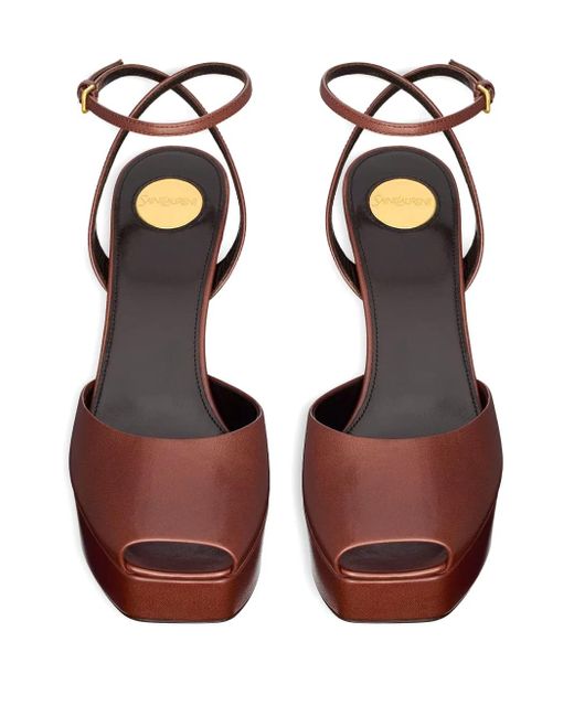 Saint Laurent Brown 85Mm La Scandale Platform Sandals