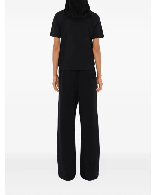 Burberry Black Equestrian Knight-Embroidered Cotton T-Shirt