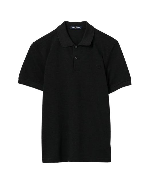 Fred Perry Black Logo-Embroidered Polo Shirt for men