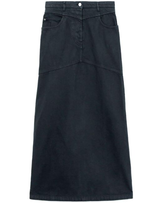 Herskind Blue Patchwork Long Straight-cut Skirt