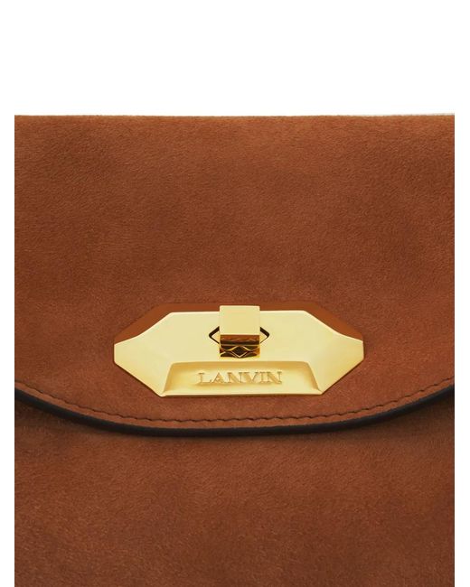 Lanvin Brown Sac Compagnon Suede Shoulder Bag