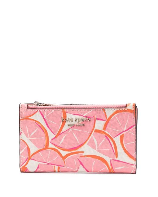 Kate Spade Pink Fruit-print Bifold Wallet