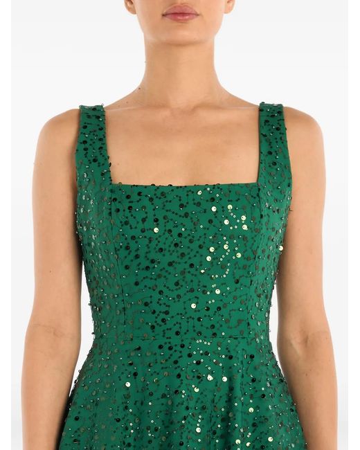 POST MERIDIEM Green Sequin-Embellished Maxi Dress