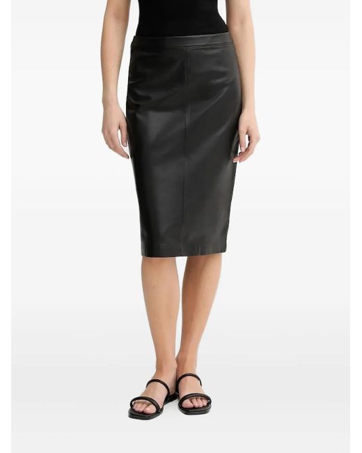 Marc O' Polo Black Leather Pencil Skirt