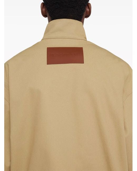 Jil Sander Natural Cotton Logo Patch Jacket for men