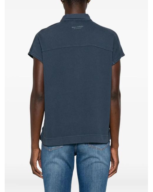 Marc O' Polo Blue Short-Sleeved Button Top