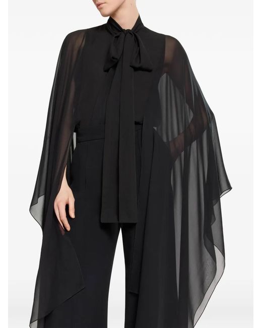 Elie Saab Black Bow-Tie Shirt