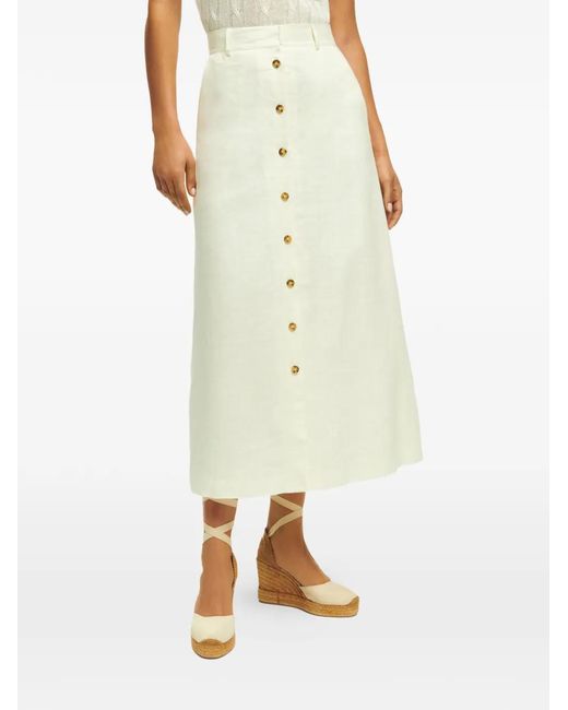Brooks Brothers Natural Button Midi Skirt