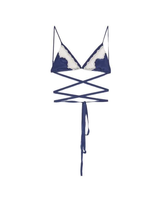 Jejia Blue Anna Lace-Trim Bra