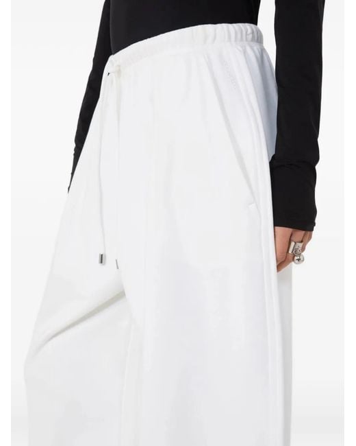 Sportmax White Pantalon À Lien De Resserrage