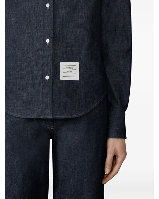 Thom Browne Blue Armband Denim Shirt