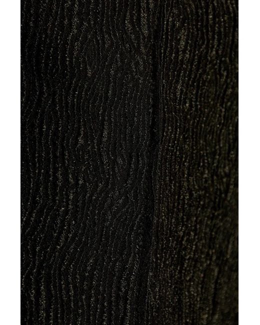 Ganni Black High-Rise Flared-Leg Trousers