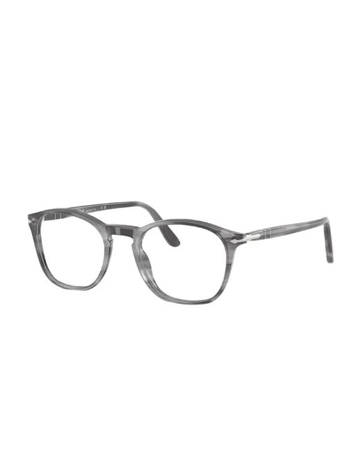 Persol Gray Striped Acetate Glasses for men