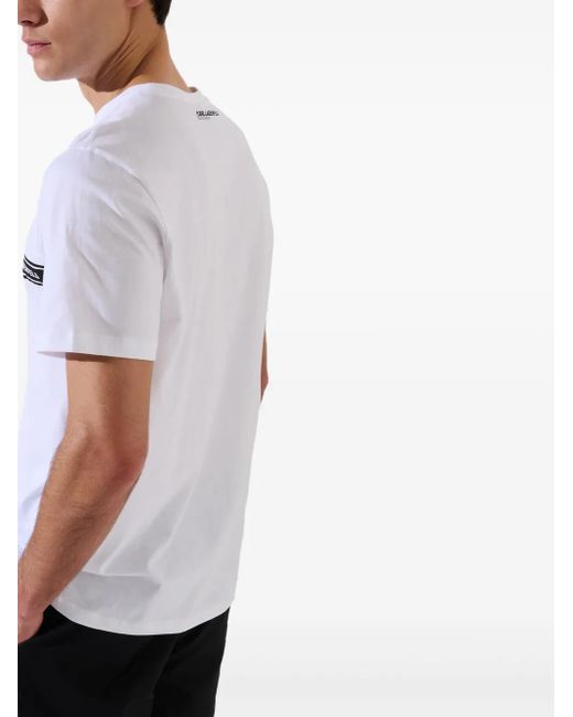 Karl Lagerfeld White Logo Beach T-Shirt for men