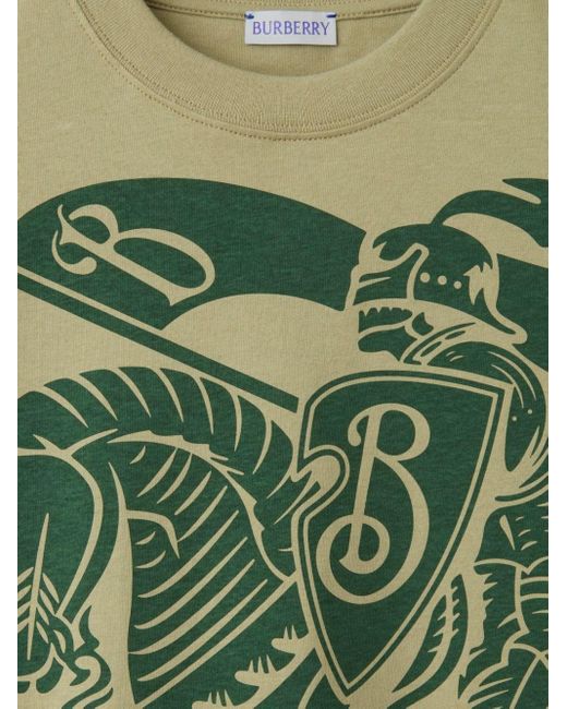 Burberry Green Ekd Crew-neck Cotton T-shirt for men