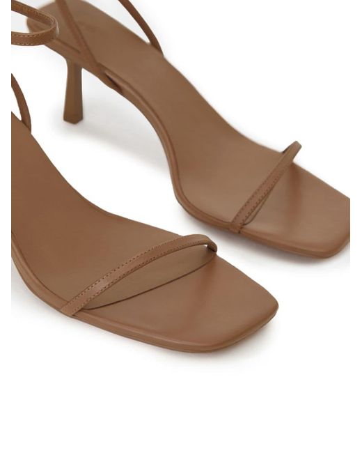 12 STOREEZ Brown Leather Square-toe Sandals