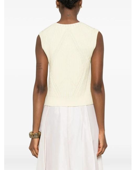 Bompard Natural Ribbed Sleeveless Vest