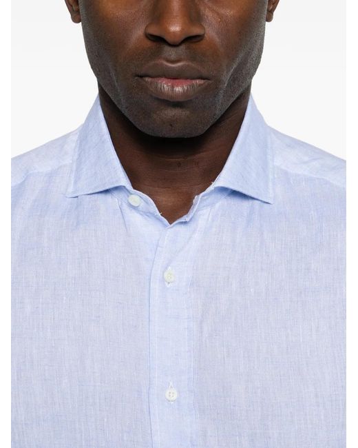 Brunello Cucinelli White Linen Shirt for men
