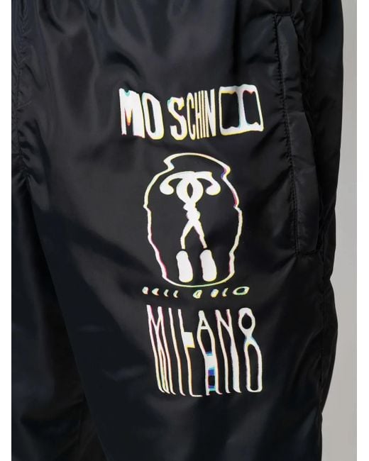 Moschino Blue Logo-Print Track Pants for men
