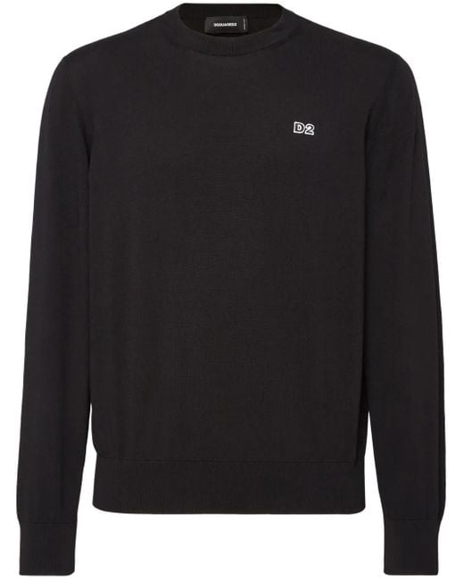 DSquared² D2 Trui Met Ronde Hals in het Black voor heren