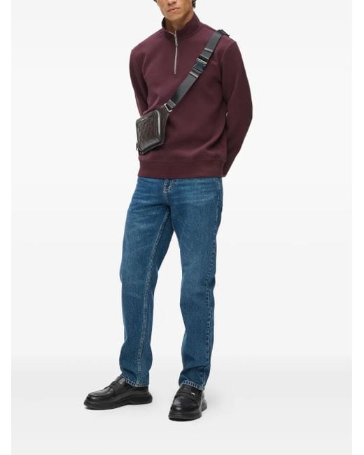 Karl Lagerfeld Black Loom Embossed-Leather Belt Bag for men