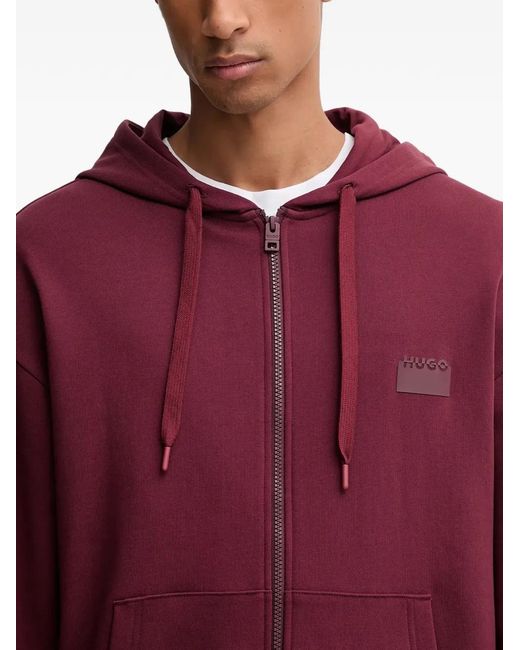 HUGO Red Zip-Up Hooded Hoodie for men