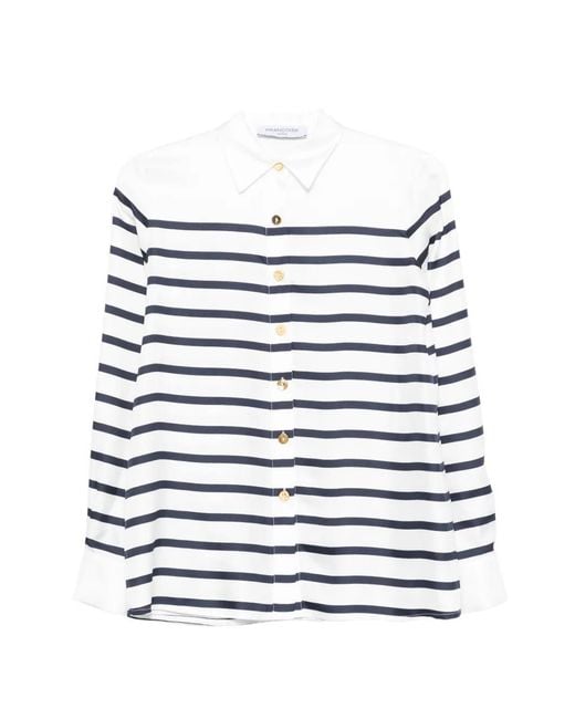 Franchise White Striped Buttoned Top