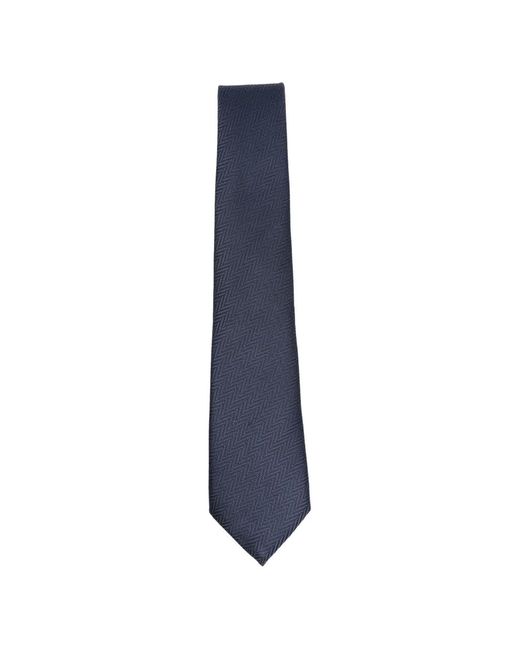 Giorgio Armani Krawatte Mit Fischgrätenmuster in Blue für Herren