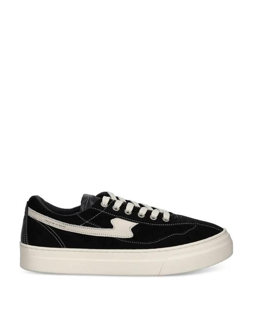 Stepney Workers Club Black Contrast Suede Sneakers for men