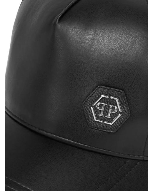 Philipp Plein Black Hexagon-Logo Baseball Cap