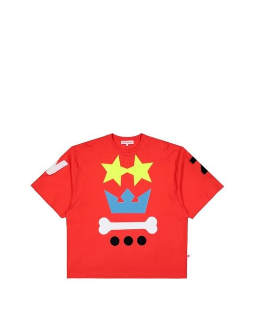 Walter Van Beirendonck Red Print-Detail Round-Neck T-Shirt for men