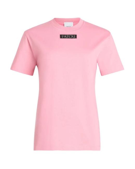 Patou Pink Logo-Appliqué T-Shirt