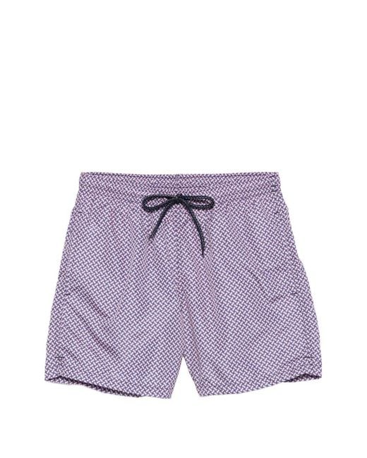 Drumohr Purple Drawstring Swim Shorts for men