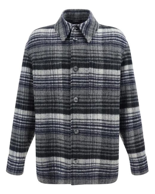 Fendi Gray Checked Go To Shirt Jacket for men